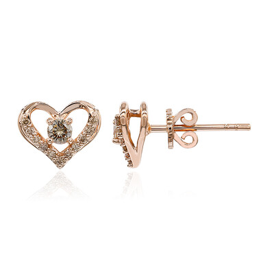 9K SI1 Argyle Rose De France Diamond Gold Earrings (Annette)