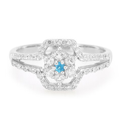 Neon Blue Apatite Silver Ring