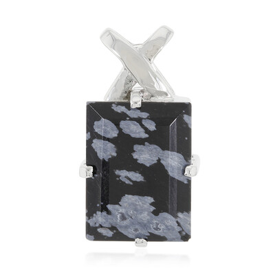 Snowflake Obsidian Silver Pendant