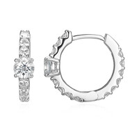 White Topaz Silver Earrings