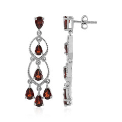 Mozambique Garnet Silver Earrings
