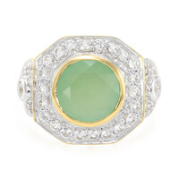 Green Chalcedony Silver Ring
