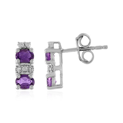 Zambian Amethyst Silver Earrings