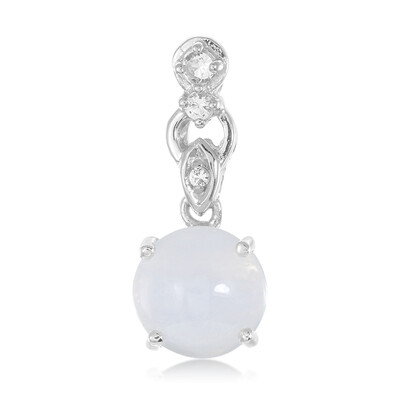 Blue Lace Agate Silver Pendant
