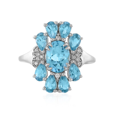 Swiss Blue Topaz Silver Ring