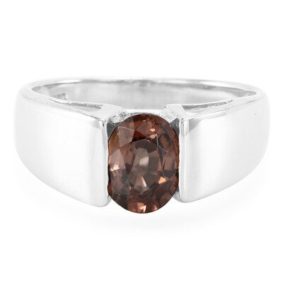 Cinnamon Zircon Silver Ring
