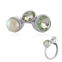 Green Amethyst Silver Ring