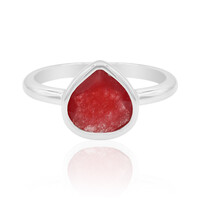 Red Jade Silver Ring