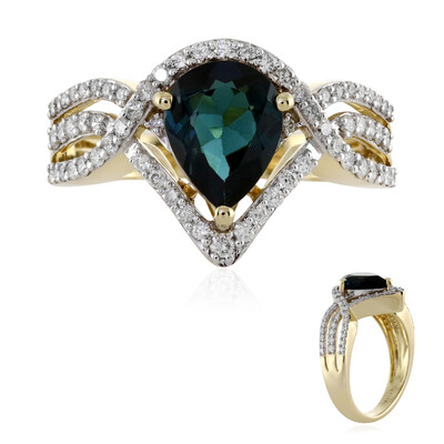 14K Brazilian Indicolite Gold Ring (AMAYANI)