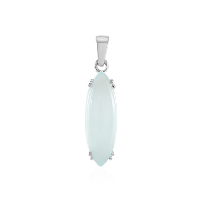 Aqua Chalcedony Silver Pendant