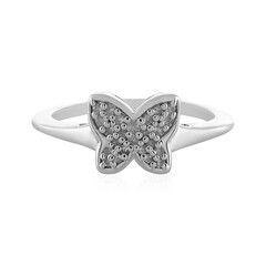 I2 (I) Diamond Silver Ring
