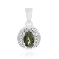 Green Tourmaline Silver Pendant