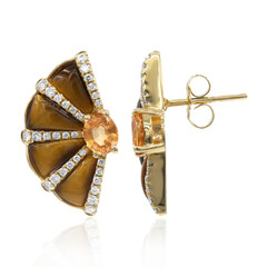 14K Mandarin Garnet Gold Earrings (CIRARI)
