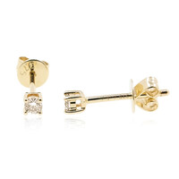 9K SI2 Champagne Diamond Gold Earrings (de Melo)
