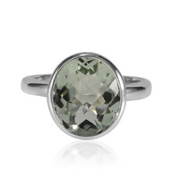 Green Amethyst Silver Ring