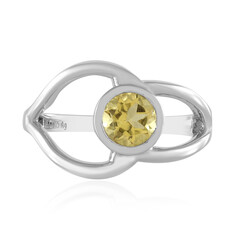 Yellow Beryl Silver Ring