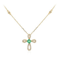 14K AAA Zambian Emerald Gold Necklace (CIRARI)