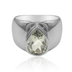 Green Amethyst Silver Ring