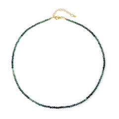Blue Green Tourmaline Silver Necklace