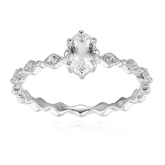White Topaz Silver Ring