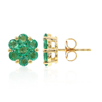 14K AAA Zambian Emerald Gold Earrings