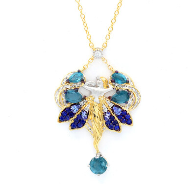 Teal Kyanite Silver Necklace (Gems en Vogue)