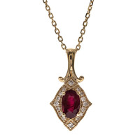 14K AAA Mozambique Ruby Gold Necklace (CIRARI)