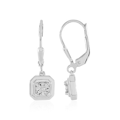 I2 (J) Diamond Silver Earrings