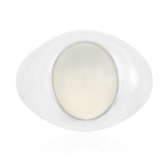 White Moonstone Silver Ring