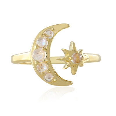 Rainbow Moonstone Silver Ring