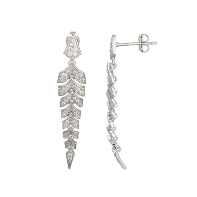 Zircon Silver Earrings (Adela Silber)