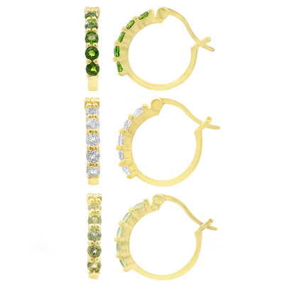 Russian Diopside Silver Earrings