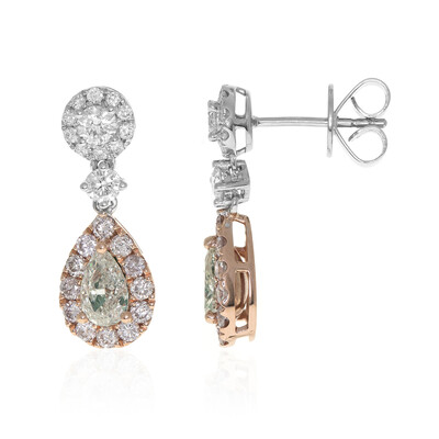 18K SI1 Green Diamond Gold Earrings (CIRARI)