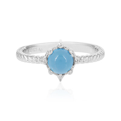 Blue Chalcedony Silver Ring