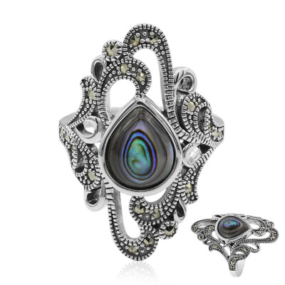 Abalone Shell Silver Ring