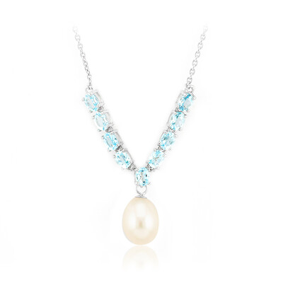 White Freshwater Pearl Silver Necklace