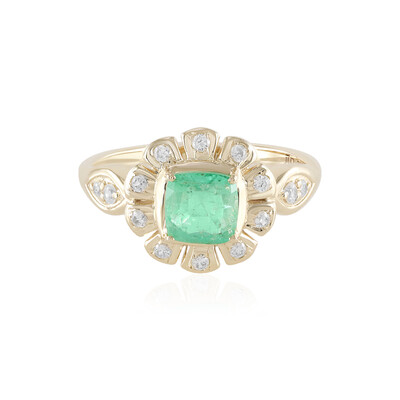 9K Russian Emerald Gold Ring