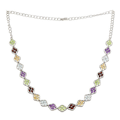 Mozambique Garnet Silver Necklace
