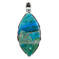Blue Atacama Opal Silver Pendant