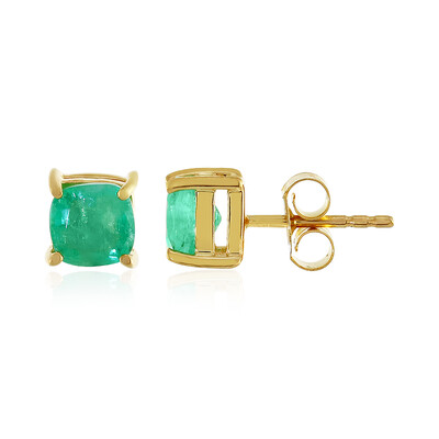 Colombian Emerald Silver Earrings