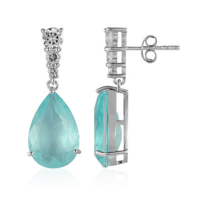 Blue Pastel Quartz Silver Earrings