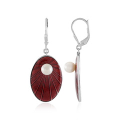 White Freshwater Pearl Silver Earrings (Adela Silber)