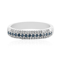 I3 Blue Diamond Silver Ring