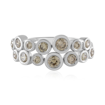 9K VS1 Champagne Diamond Gold Ring