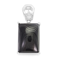 Psilomelane Silver Pendant