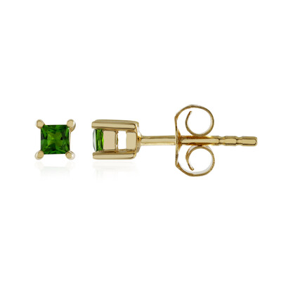 Russian Diopside Silver Earrings
