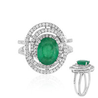 18K Zambian Emerald Gold Ring