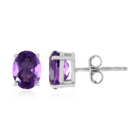 Zambian Amethyst Silver Earrings