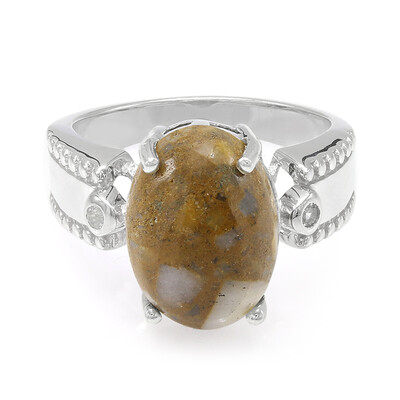 Dinosaur Bone Silver Ring