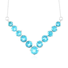 Paraiba Color Topaz Silver Necklace